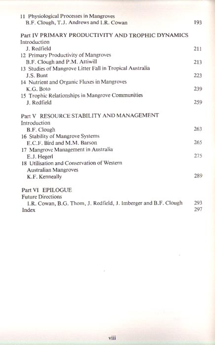 Mangrove Ecosystems in Australia - inhaltsverzeichnis